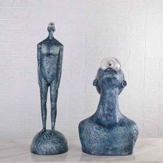 Modern Home Decorations Resin Bust Sculpture in Blue