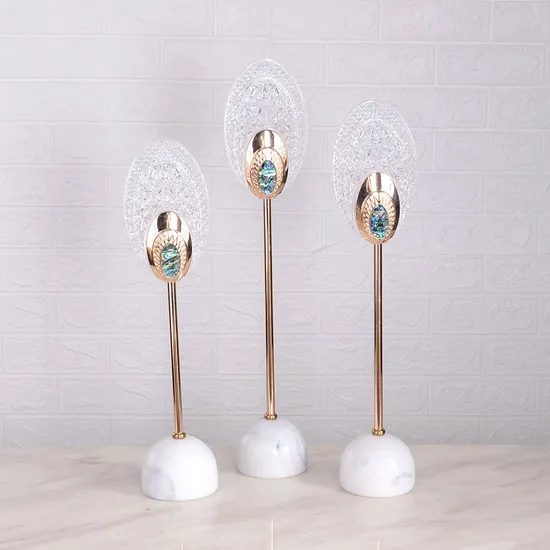 Modern Luxury Home Accents 3 Pieces Sets Girl Room Showpieces for Home Decoration with Acrylic and Marble Decor