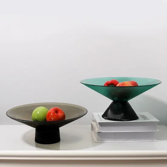 Modern Simple Geometric Crystal Glass Fruit Plate Household Coffee Table Fruit Plate Crystal Craft