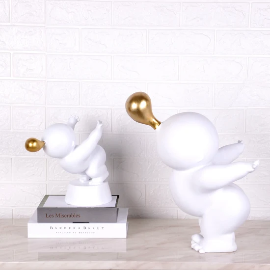 Resin Statue in White Home Decor Modern Lovely Figurine Sculpture