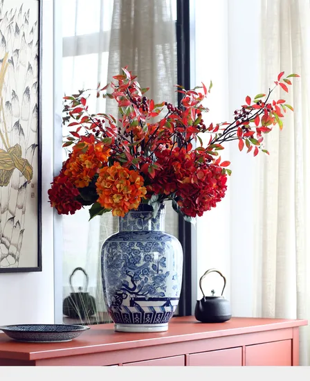 Traditional Chinese White and Blue Porcelain Vases