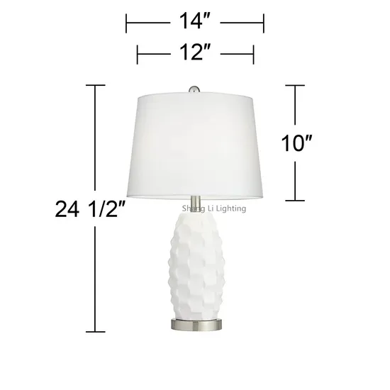 American Ceramic Table Lamp Bedroom Bedside Lamp Study Creative Fashion Hotel Decorative Room Warm Light Bedside Table Lamp