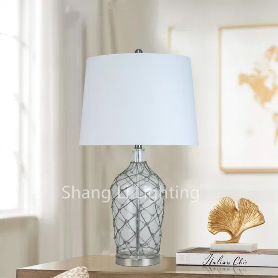 American Country Grass Green Crystal Glass Table Lamp Model Room Home Korean Pastoral Children′ S Room Bedroom Bedside Lamp