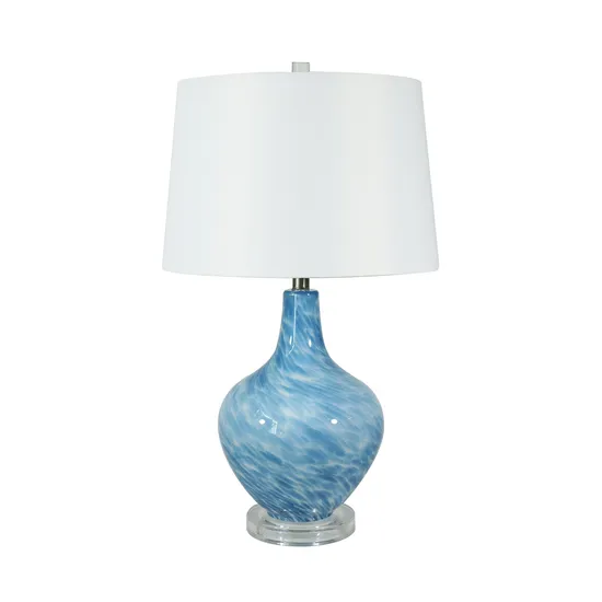 American Light Luxury Table Lamp Living Room Bedroom Bedside Table Lamp Simple Modern Master Bedroom Creative Villa Retro Nordic Blue Table Lamp Floor Lamp