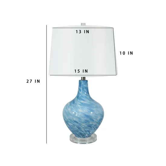 American Light Luxury Table Lamp Living Room Bedroom Bedside Table Lamp Simple Modern Master Bedroom Creative Villa Retro Nordic Blue Table Lamp Floor Lamp