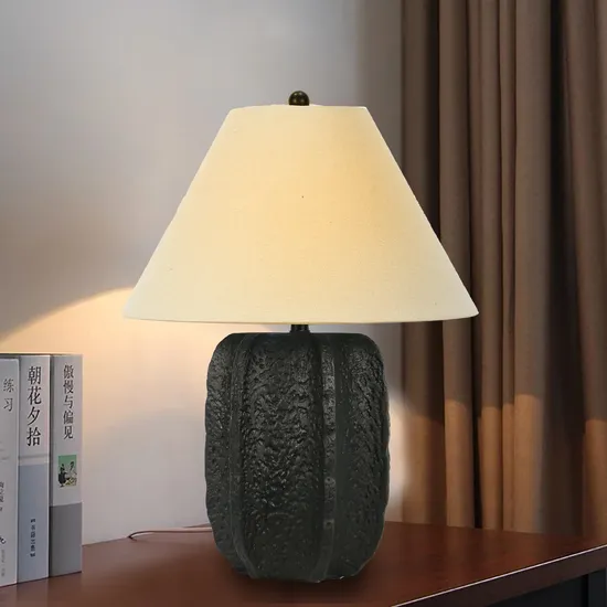 Black Ceramic Table Lamp Vase Shape Decorative Table Lamps