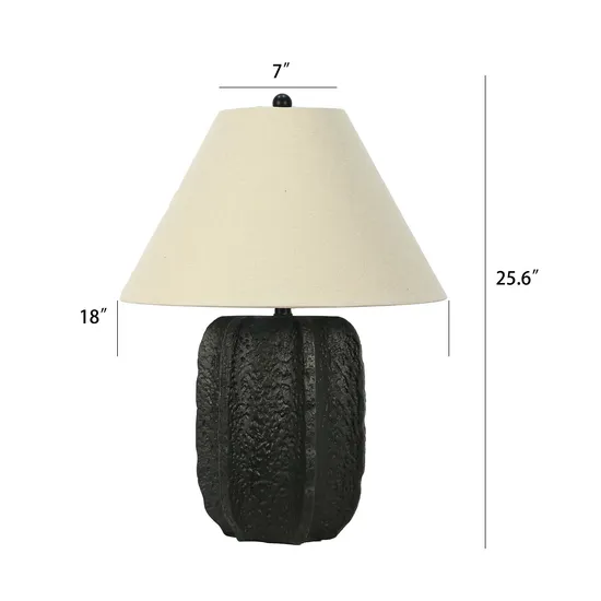 Black Ceramic Table Lamp Vase Shape Decorative Table Lamps