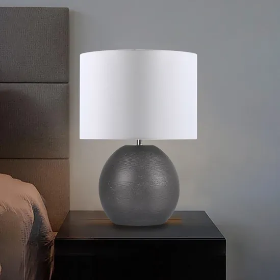 Black Ceramic Table Lamp with White Fabric Shade Table Lamp