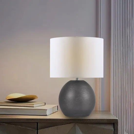 Black Ceramic Table Lamp with White Fabric Shade Table Lamp