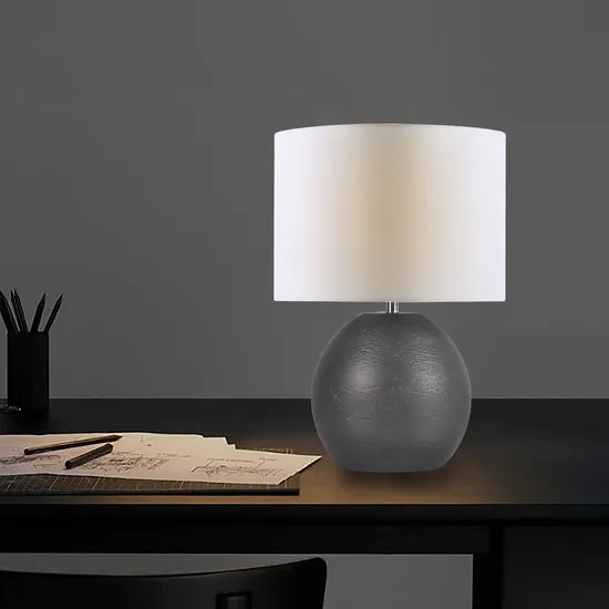 Black Ceramic Table Lamp with White Fabric Shade Table Lamp