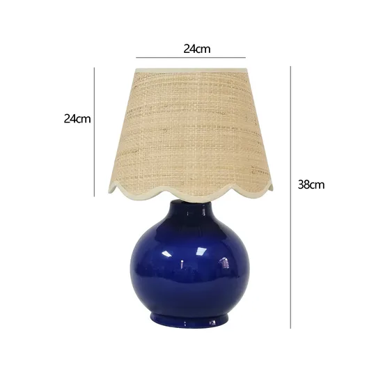 Blue Ceramic Small Size Table Lamp Bedside Lamp Decorative Light