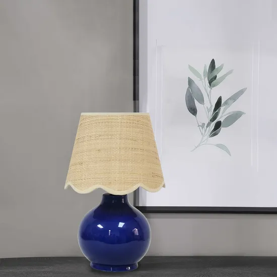 Blue Ceramic Small Size Table Lamp Bedside Lamp Decorative Light