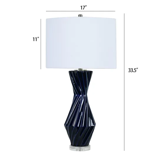 Blue Ceramic Table Lamp Vase Shape Table Lamp Premium Table Lamps