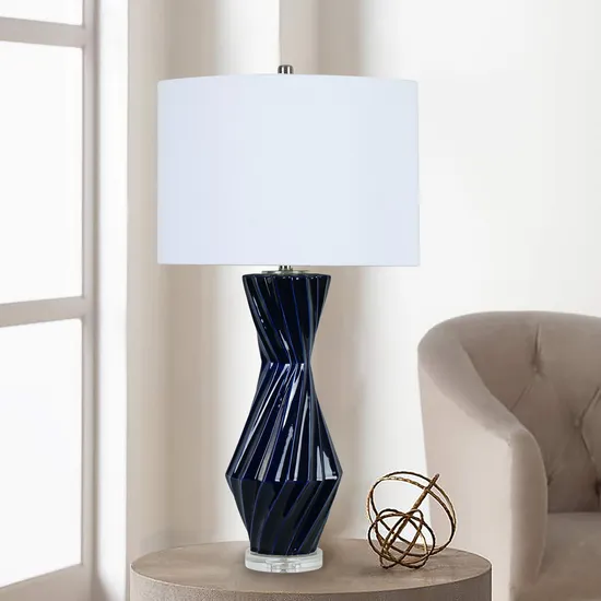 Blue Ceramic Table Lamp Vase Shape Table Lamp Premium Table Lamps