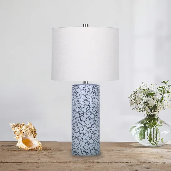 Blue Peony Premium Ceramic Table Lamp