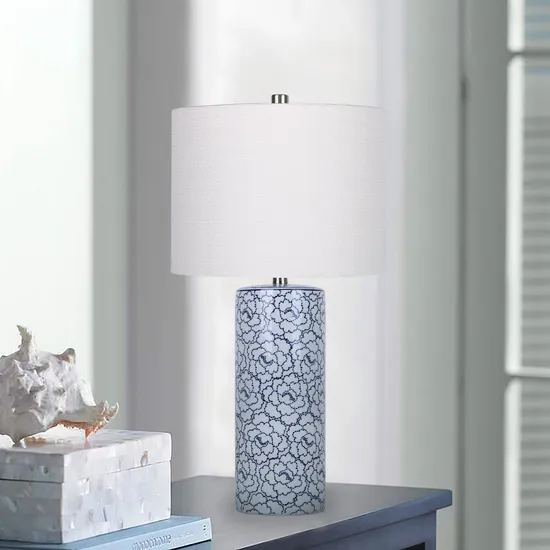 Blue Peony Premium Ceramic Table Lamp