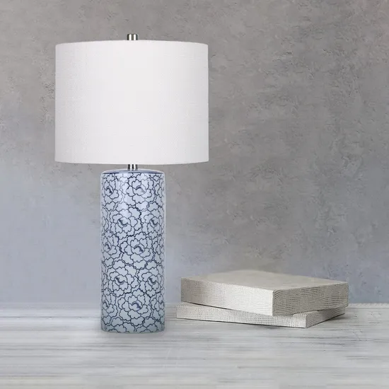 Blue Peony Premium Ceramic Table Lamp