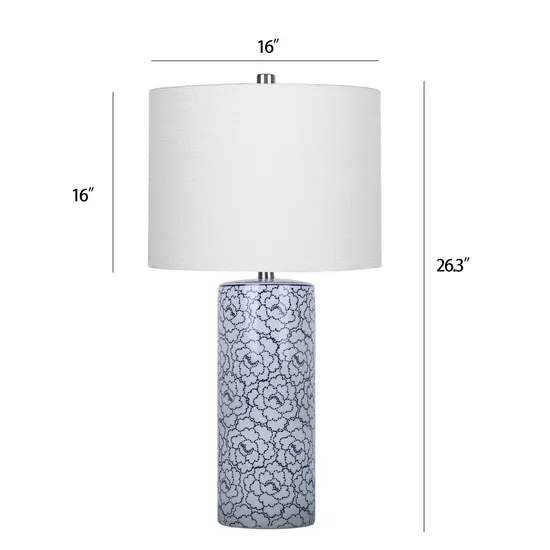 Blue Peony Premium Ceramic Table Lamp