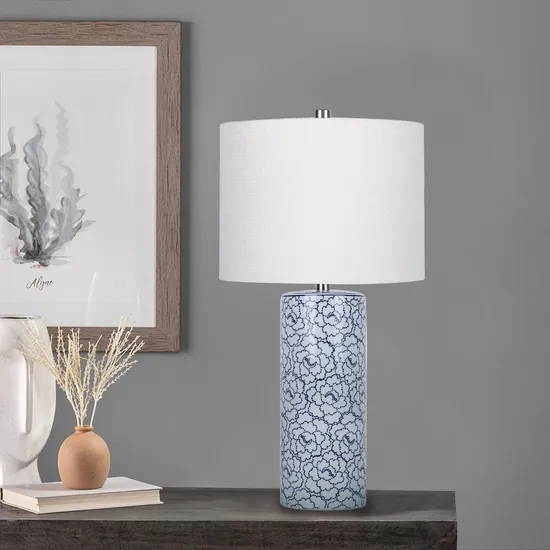 Blue Peony Premium Ceramic Table Lamp