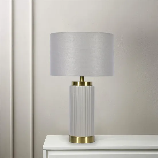 Ceramic Table Lamp Grey Colour Bedroom Table Lamp