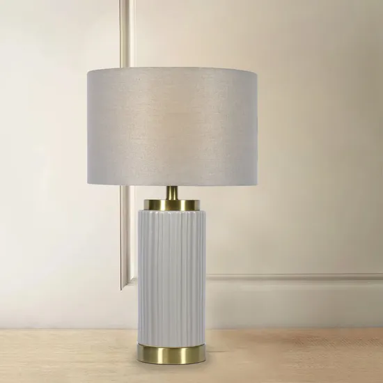 Ceramic Table Lamp Grey Colour Bedroom Table Lamp