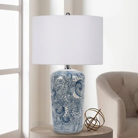 Chinese Celadon Bedroom Bedside Table Lamp Premium Feeling Villa Celadon Porcelain Table Lamp 2025 New Table Lamps