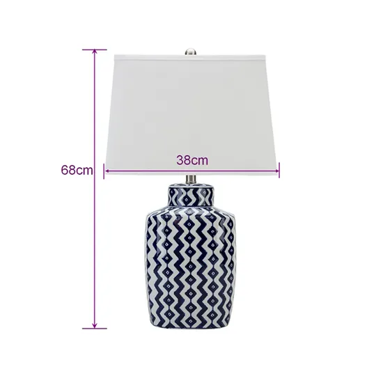 Chinese Style Retro Simple Home Decor Bedroom Ceramic LED Desk Light Table Lamp