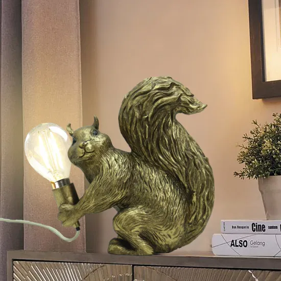 Cross-Border Squirrel Table Lamp Scandinavian Animal Lamps Living Room Dining Room Bedroom Clothing Shop Cartoon Resin Table Lamp