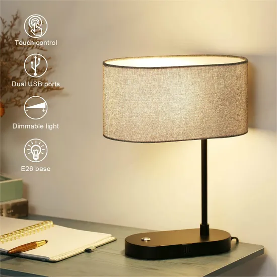 Elliptical Cover Lamp Study Room Table Lamp LED Eye Protection Reading Lamp