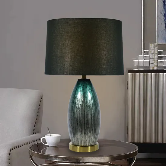 European Light Luxury Table Lamp Glass Table Lamp Blue Table Lamp