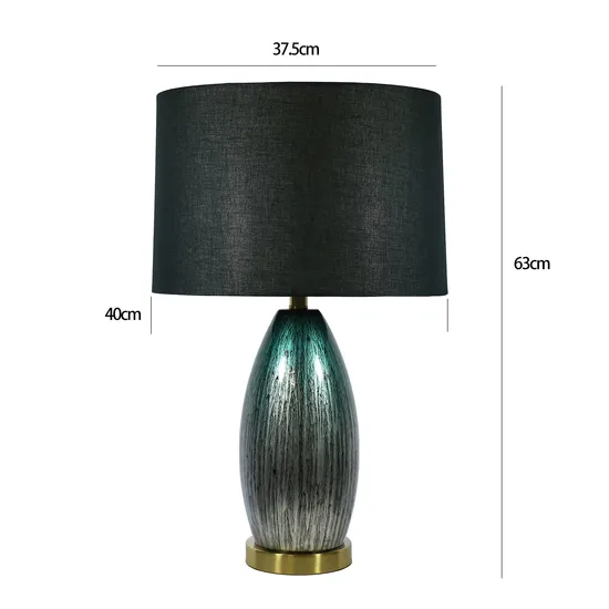 European Light Luxury Table Lamp Glass Table Lamp Blue Table Lamp