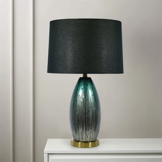 European Light Luxury Table Lamp Glass Table Lamp Blue Table Lamp