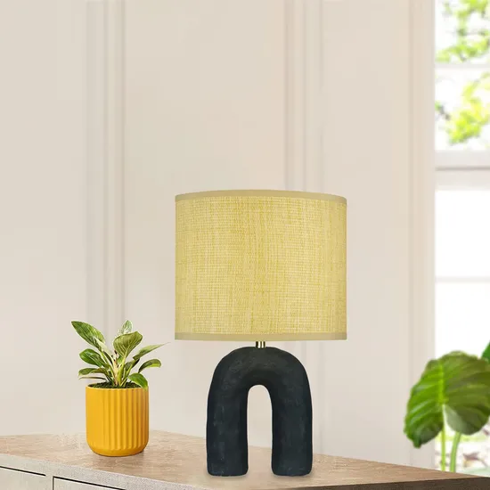 European Style Table Lamp Letter Nature Black Table Lamp Modern Ceramic Table Lamps