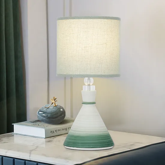 Fabric Lampshade Cone Lampshades in High Quality Ceramic Table Lamp