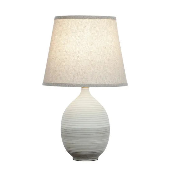 High Quality Stripe White and Blue Ceramic Table Lamp for Home Hotel LED Lights