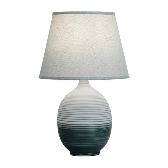 High Quality Stripe White and Blue Ceramic Table Lamp for Home Hotel LED Lights