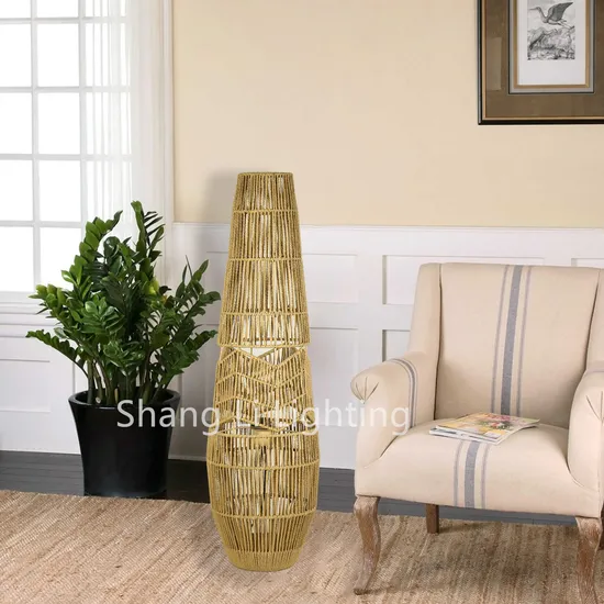 Japanese Retro Zen Homestay Hotel Lighting Personality Creative Living Room Sofa Next to The Bedroom Corner Rattan Floor Lamp