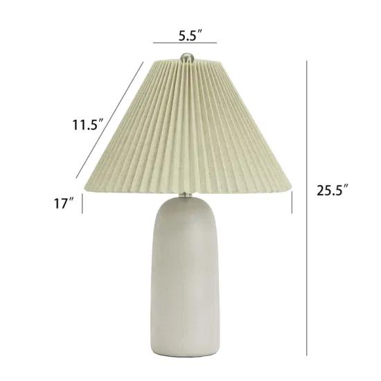 Nordic Modern Simple Retro Cream Ceramic Pleated Table Lamp Bedroom Bedside Living Room Warm and Romantic Atmosphere Lamp