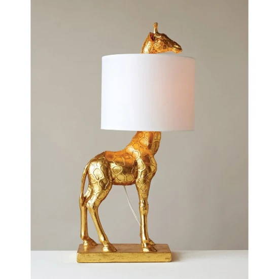 Unique Animal Customized Accept Antique Gold Giraffe Lamp Design Luxury Deck Light Home Decor Bedside Resin Lamps Multi-Colors