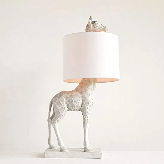 Unique Animal Customized Accept Antique White Giraffe Lighting Design Luxury Deck Light Home Decor Bedside Resin Lamps Multi-Colors