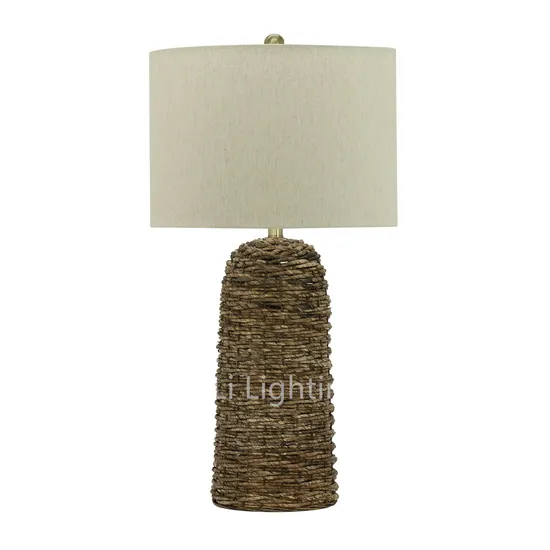 Villa American Country Table Lamp Handmade Creative Personality Lamps Natural Hemp Rope Table Lamp Simple Fabric Bedside Study Table Lamp