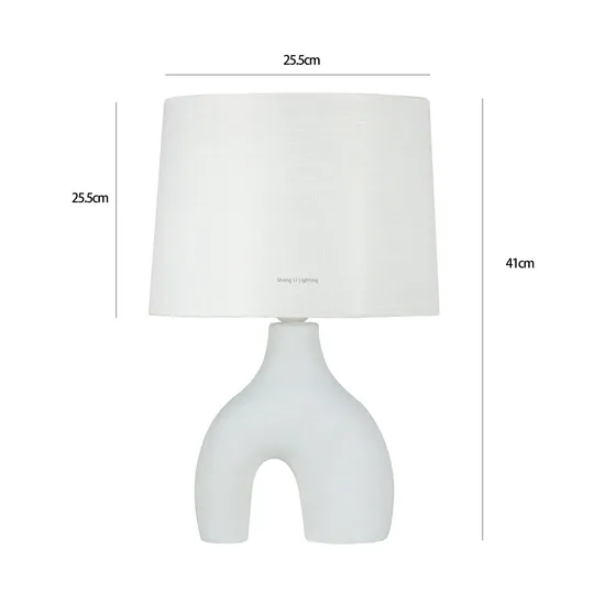 White Creative Table Desk Lamp Contemporary Resin LED Light for Home Living Bed Room Decoration