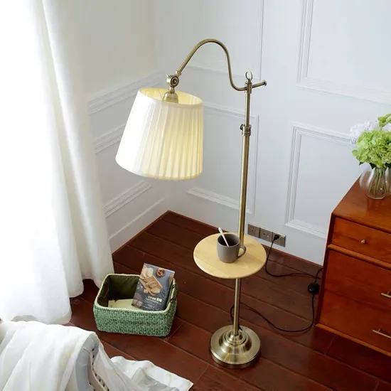 American Floor Lamp Living Room Study Retro Reading Lamp Northern Europe Simple Decoration Bedroom Cloth Bedside Floor Lamp