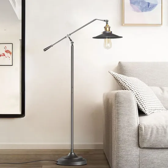 American Retro Industrial Windfall Lamp North Europe Long Floor Lamp