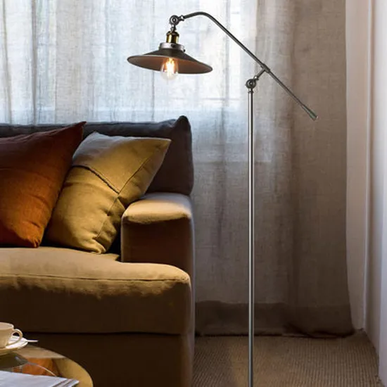 American Retro Industrial Windfall Lamp North Europe Long Floor Lamp