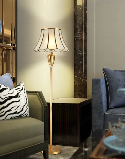 Bedroom Floor Lamp European Luxury Copper Floor Lamp