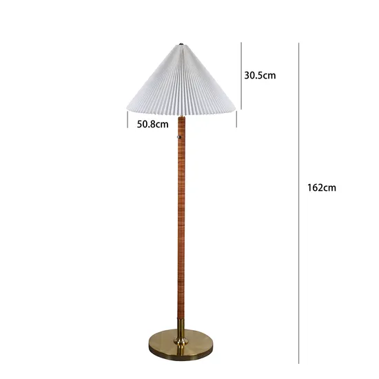 Europen Floor Lamp Conical Lampshade Floor Lamp with Rose Red Decoration Floor Lamp