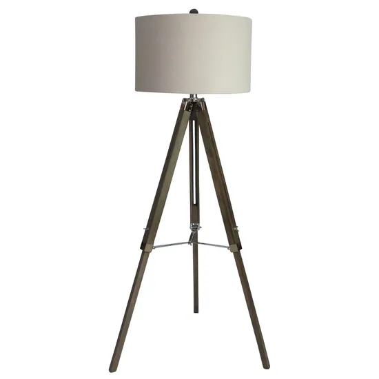 Home Decor Burlap Fabric Shade Wood Frame Tripod Floor Lamp and Table Lamp for Home Hotel Decoration Home Living