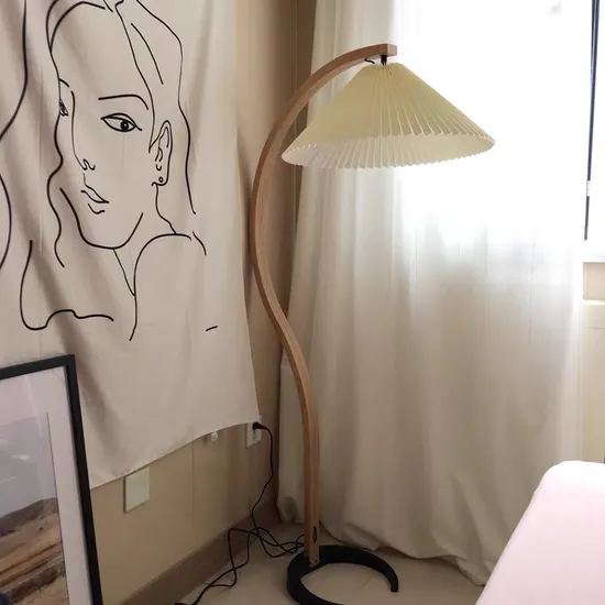 Korean Blogger′ S Same Style Retro Pleated Floor Lamp