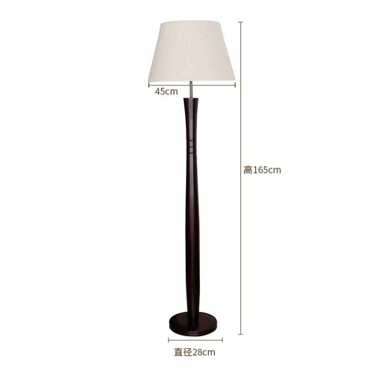 Modern Chinese Floor Lamp Living Room Bedroom Household Hotel Guest Room Lobby Floor Standing Wooden LED Lamps